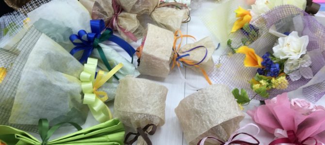 ラッピング協会のフラワーラッピング集中認定クラスの講習をしてきました。