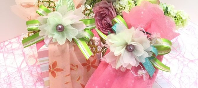 バレンタインラッピングと春のピンク色ラッピング バレンタインラッピングと春のピンク色ラッピング