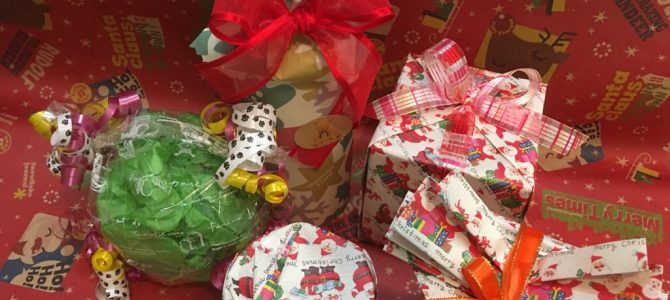 自宅教室　ギフトラッピング　Christmasカラー三昧！