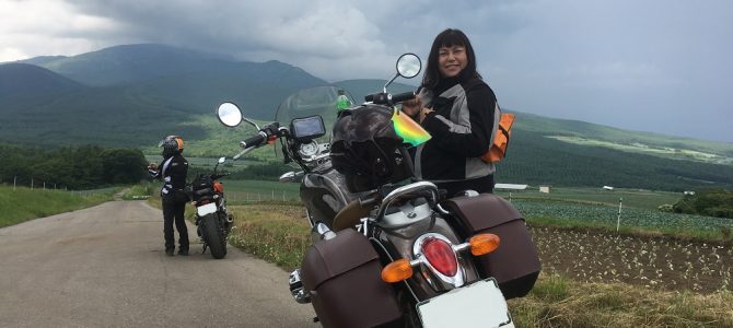 ゲリラ豪雨＆ゲリラ雷と砂＆砂利とキャベツ畑満喫 大型バイク女子ツーリング！