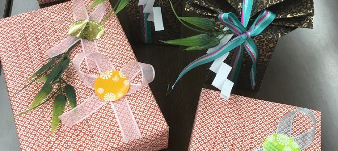 よみうりカルチャー北千住　紙垂付き七夕 ラッピング＆試験合格おめでとう！！