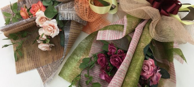 ラッピング協会にてフラワーラッピング応用クラスを担当！