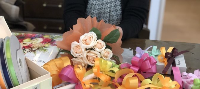 雪見温泉とフラワーラッピング自宅教室