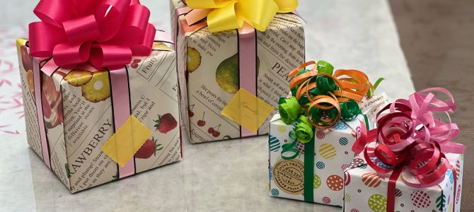 埼玉ラッピング自宅教室にて、ギフトラッピングのレッスンを行いました。