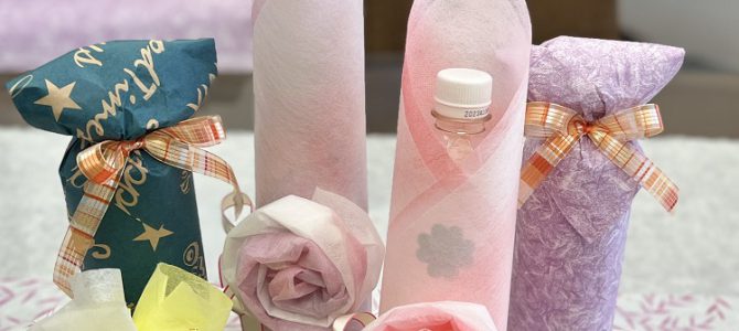 埼玉ラッピング自宅教室にてプレゼントラッピングのレッスンを行いました。