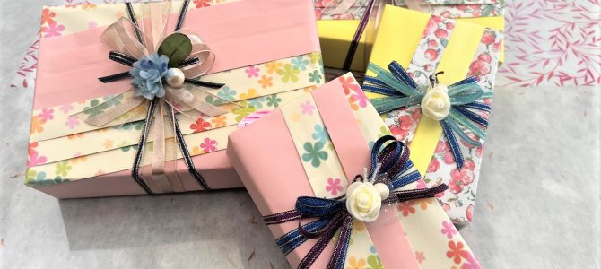 埼玉ラッピング自宅教室にてタック入り第３弾の可愛いラッピングレッスンを行いました。