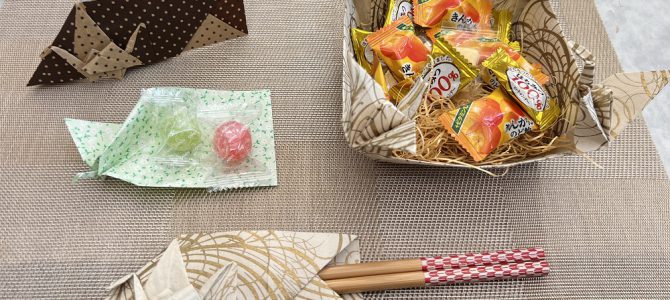 埼玉ラッピング自宅教室にて和風のラッピングを行いました。