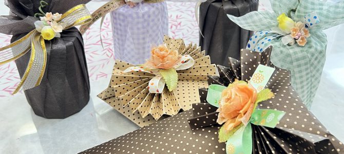 埼玉ラッピング自宅教室にてプレゼントラッピング中級クラスを行いました。